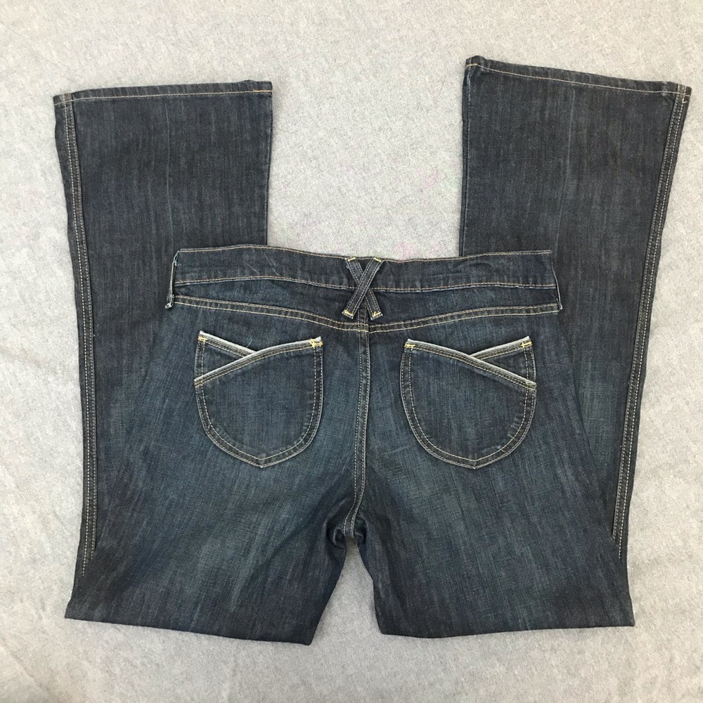 Old Navy flare low rise dark denim blue jeans